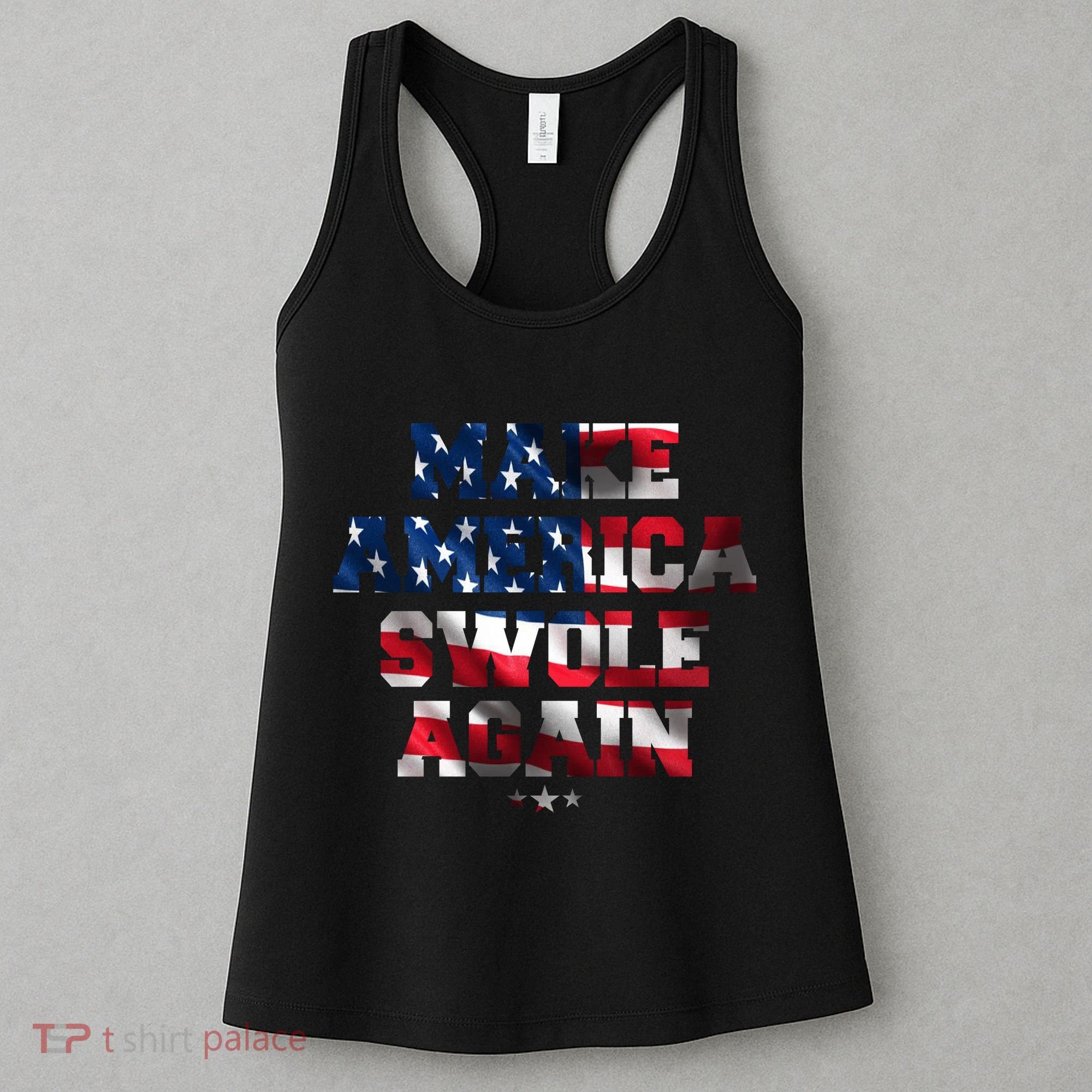 Make America Swole Again 4th of July USA Flag Women's Tank Top