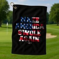 Make America Swole Again 4th of July USA Flag Golf Towel thumb 1