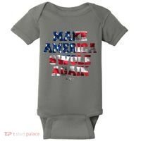 Make America Swole Again 4th of July USA Flag Baby Bodysuit thumb 0