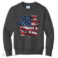 Make America Swole Again 4th of July USA Flag Kids Sweatshirt thumb 0