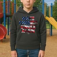 Make America Swole Again 4th of July USA Flag Kids Hoodie thumb 2