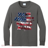 Make America Swole Again 4th of July USA Flag Kids Long Sleeve Shirt thumb 0