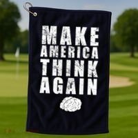 Make America Think Again Golf Towel thumb 1
