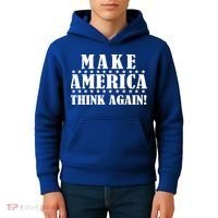 Make America Think Again! Anti Donald Trump Kids Hoodie thumb 4