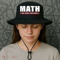 Make America Think Harder Funny Math Bucket Hat thumb 3