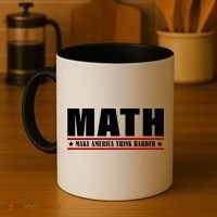 Make America Think Harder Funny Math Coffee Mug thumb 4