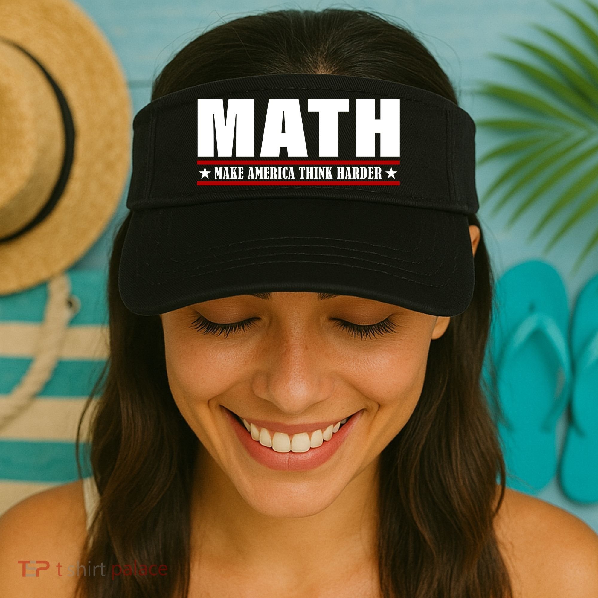 Make America Think Harder Funny Math Visor