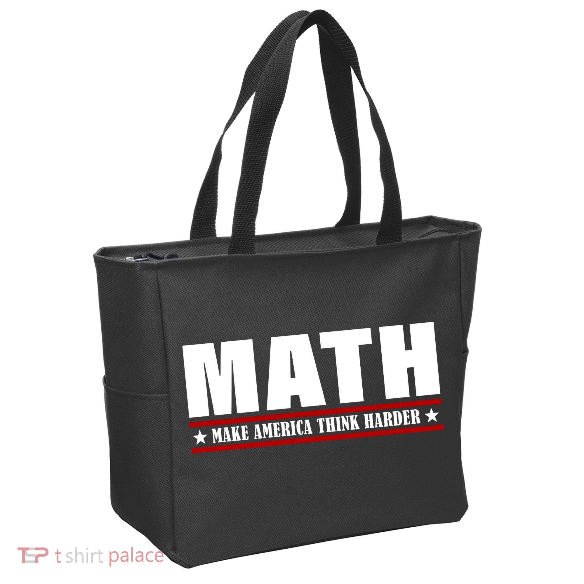 Make America Think Harder Funny Math Tote Bag
