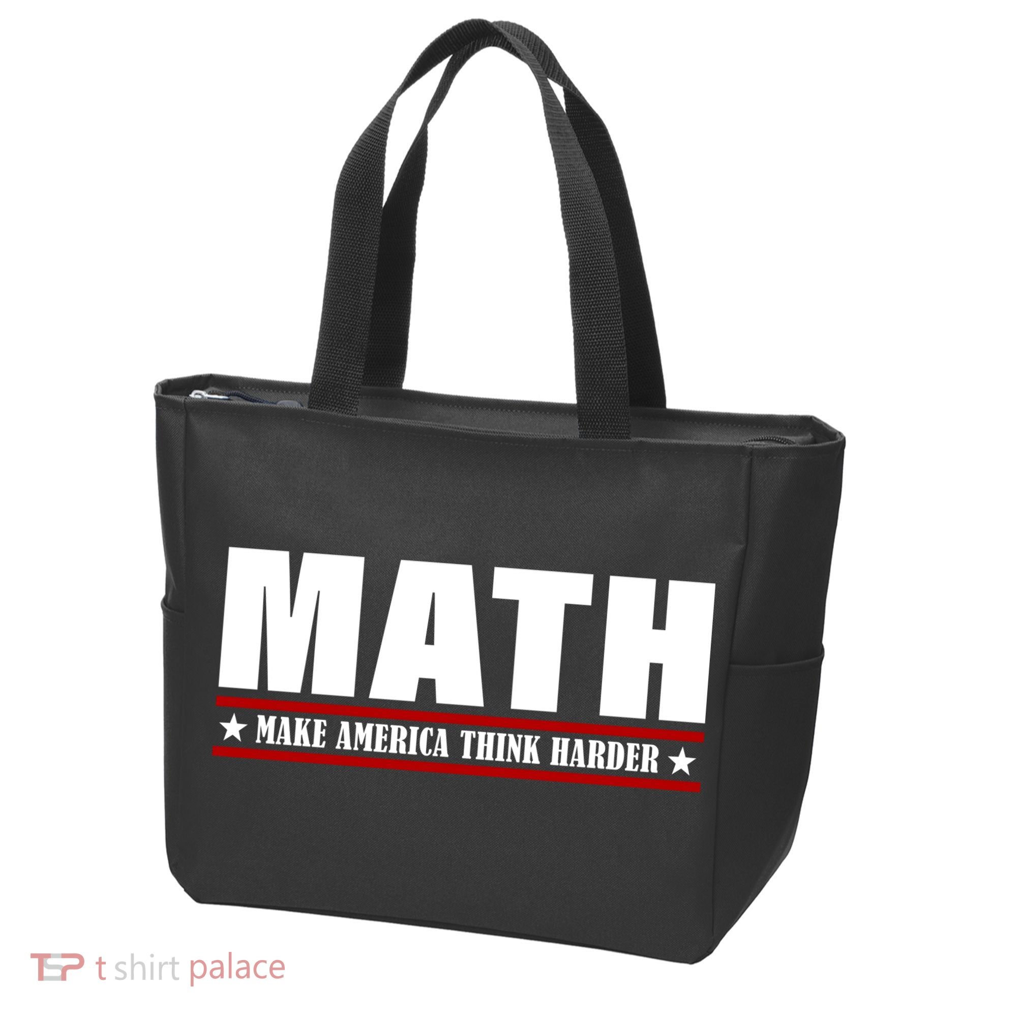Make America Think Harder Funny Math Tote Bag