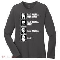Make AMURICA Great Again Historic Presidents Women's Long Sleeve Shirt thumb 0