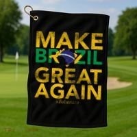 Make Brazil Great Again Jair Bolsonaro Golf Towel thumb 1