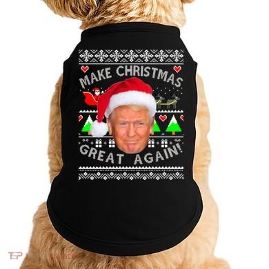 Make Christmas Great Again! Donald Trump Ugly Christmas Sweater Doggie Tank