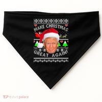 Make Christmas Great Again! Donald Trump Ugly Christmas Sweater USA-Made Doggie Bandana thumb 0