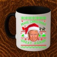 Make Christmas Great Again! Donald Trump Ugly Christmas Sweater Coffee Mug thumb 2