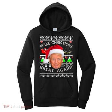 Make Christmas Great Again! Donald Trump Ugly Christmas Sweater Women's Hoodie