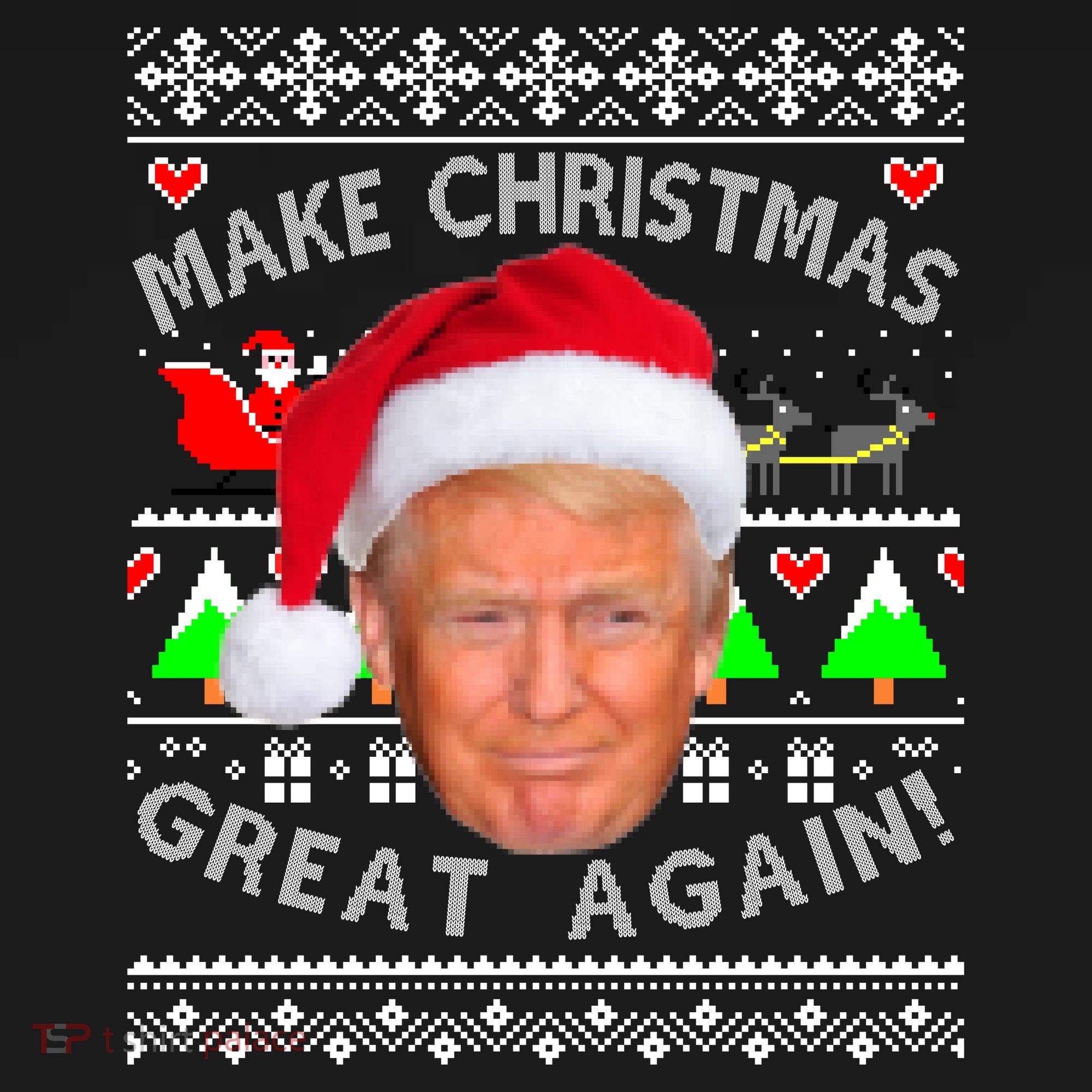 Make Christmas Great Again! Donald Trump Ugly Christmas Sweater Ornament