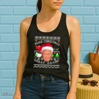 Make Christmas Great Again! Donald Trump Ugly Christmas Sweater Women's Tank Top thumb 2