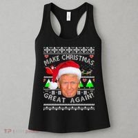 Make Christmas Great Again! Donald Trump Ugly Christmas Sweater Women's Tank Top thumb 3