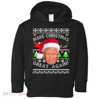 Make Christmas Great Again! Donald Trump Ugly Christmas Sweater Toddler Hoodie thumb 0