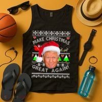 Make Christmas Great Again! Donald Trump Ugly Christmas Sweater Tank Top thumb 4