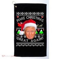 Make Christmas Great Again! Donald Trump Ugly Christmas Sweater Golf Towel thumb 0