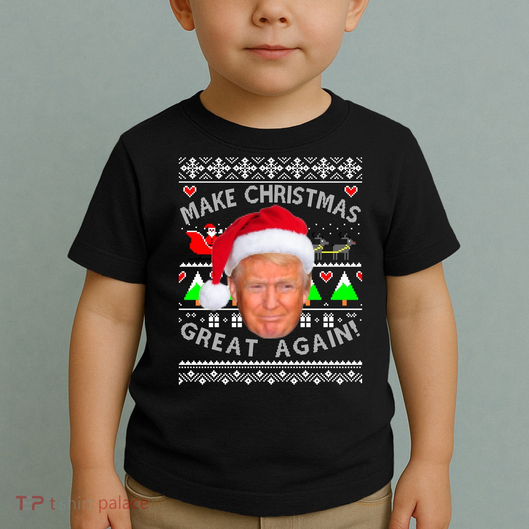 Make Christmas Great Again! Donald Trump Ugly Christmas Sweater Toddler T-Shirt