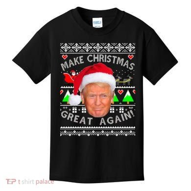 Make Christmas Great Again! Donald Trump Ugly Christmas Sweater Kids T-Shirt