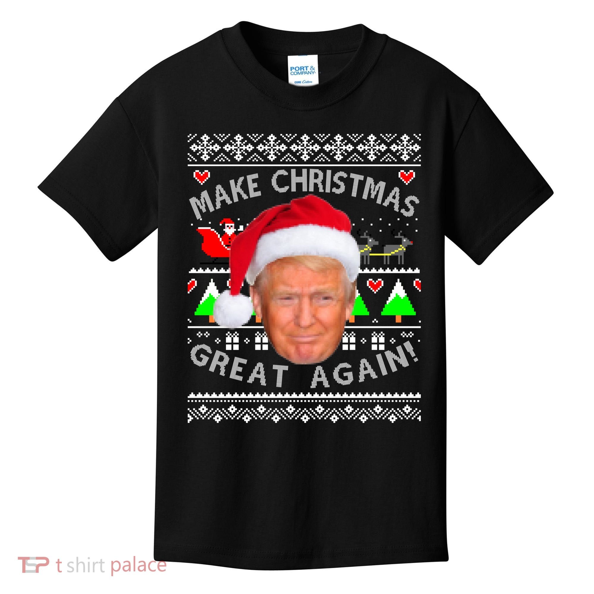 Make Christmas Great Again! Donald Trump Ugly Christmas Sweater Kids T-Shirt