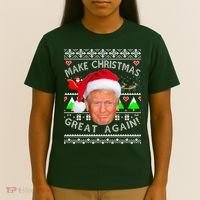Make Christmas Great Again! Donald Trump Ugly Christmas Sweater T-Shirt thumb 4