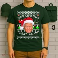 Make Christmas Great Again! Donald Trump Ugly Christmas Sweater T-Shirt thumb 6