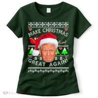 Make Christmas Great Again! Donald Trump Ugly Christmas Sweater Women's T-Shirt thumb 0