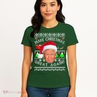 Make Christmas Great Again! Donald Trump Ugly Christmas Sweater Women's T-Shirt thumb 4