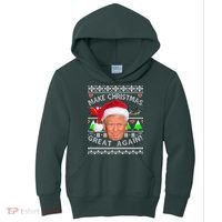 Make Christmas Great Again! Donald Trump Ugly Christmas Sweater Kids Hoodie thumb 0