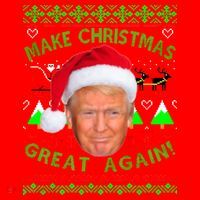 Make Christmas Great Again! Donald Trump Ugly Christmas Sweater Santa Hat thumb 1