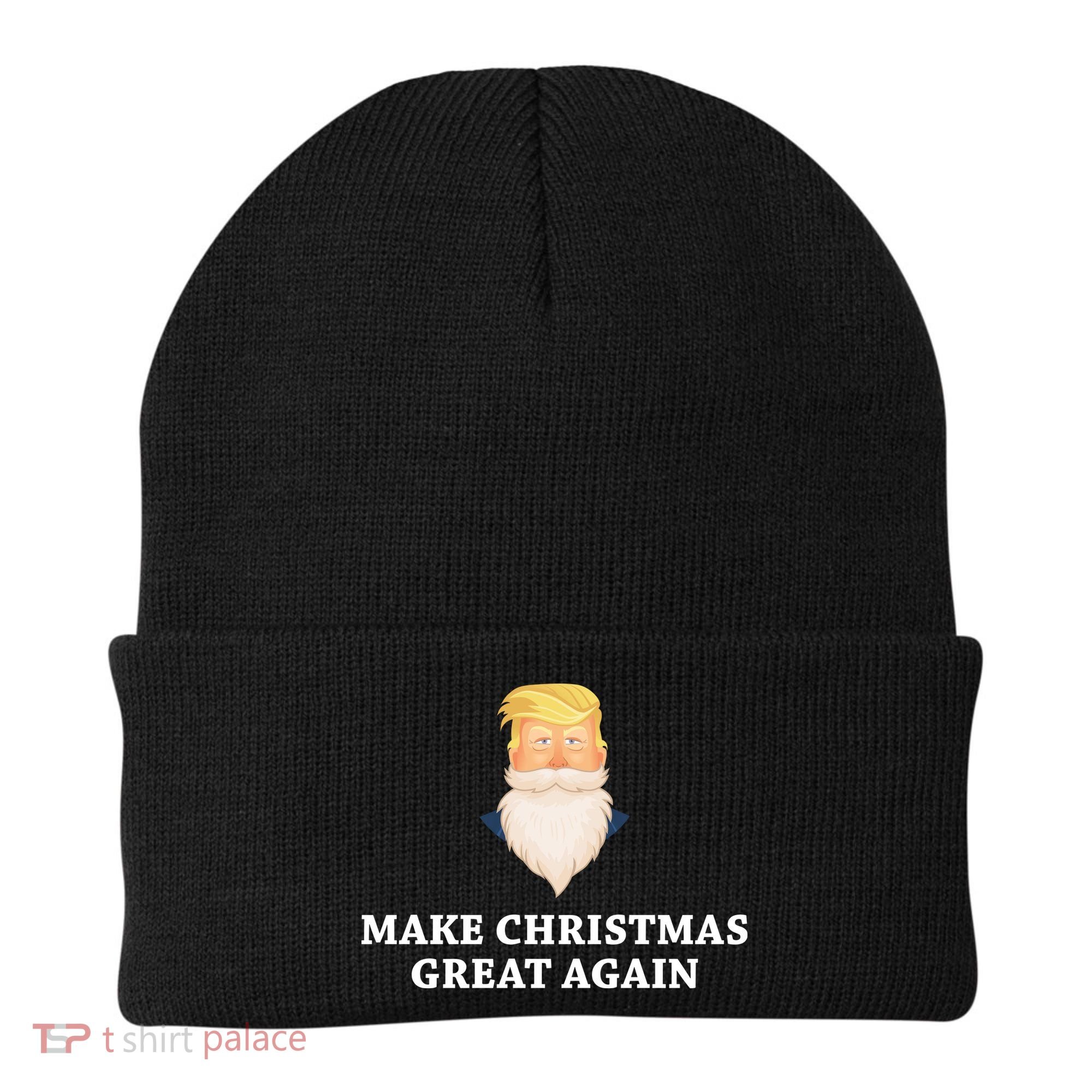 Make Christmas Great Again Santa Beard Trump Beanie
