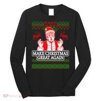 Make Christmas Great Again Santa Trump Ugly Long Sleeve Shirt thumb 0