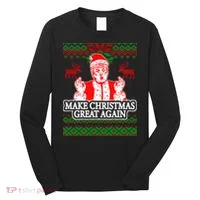Make Christmas Great Again Santa Trump Ugly Long Sleeve Shirt thumb 0