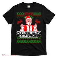 Make Christmas Great Again Santa Trump Ugly T-Shirt thumb 0