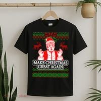 Make Christmas Great Again Santa Trump Ugly T-Shirt thumb 2