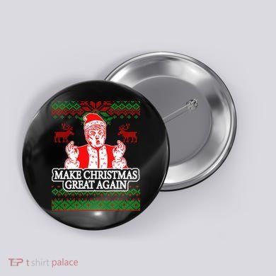 Make Christmas Great Again Santa Trump Ugly Button