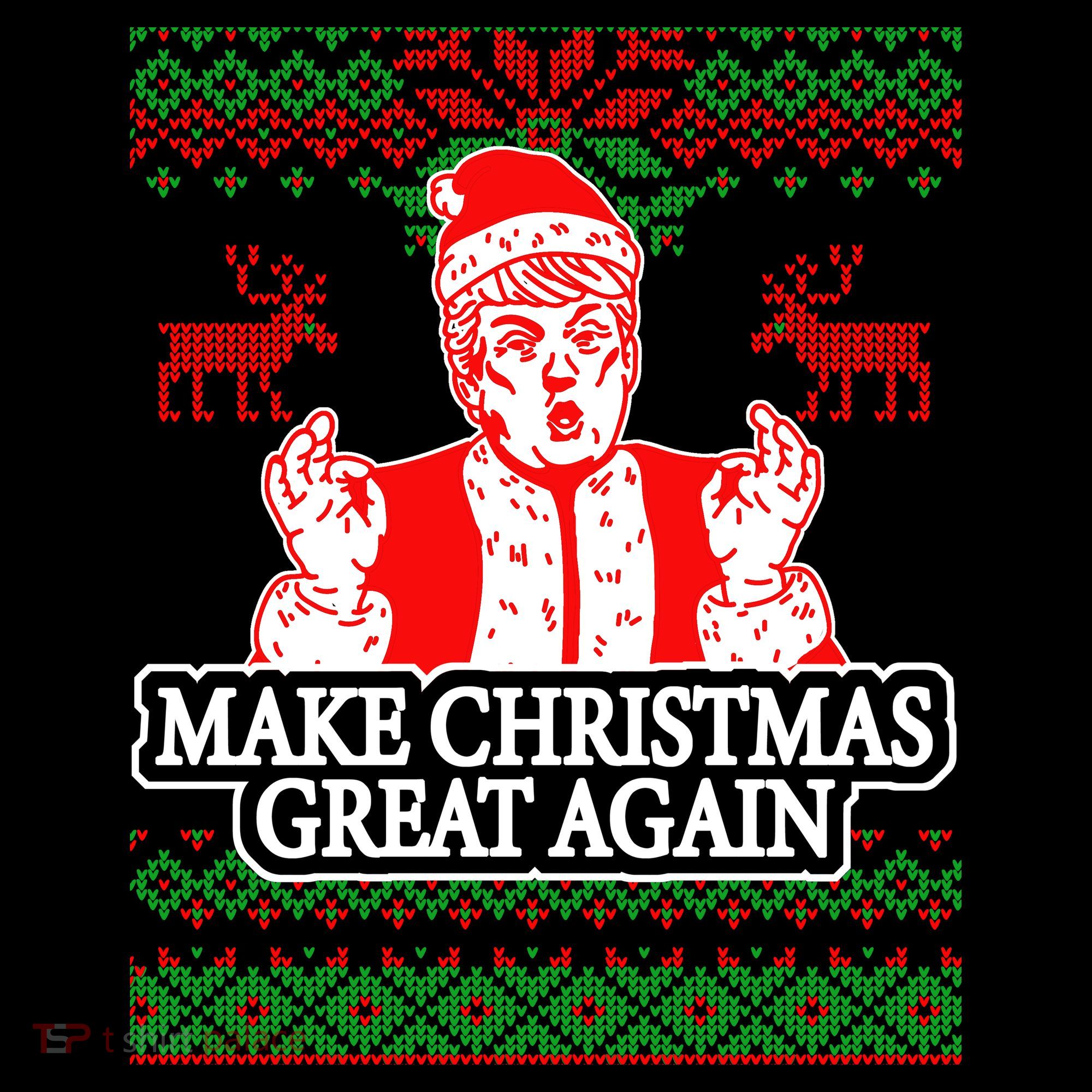 Make Christmas Great Again Santa Trump Ugly Button