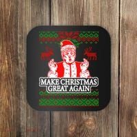 Make Christmas Great Again Santa Trump Ugly Coaster thumb 0