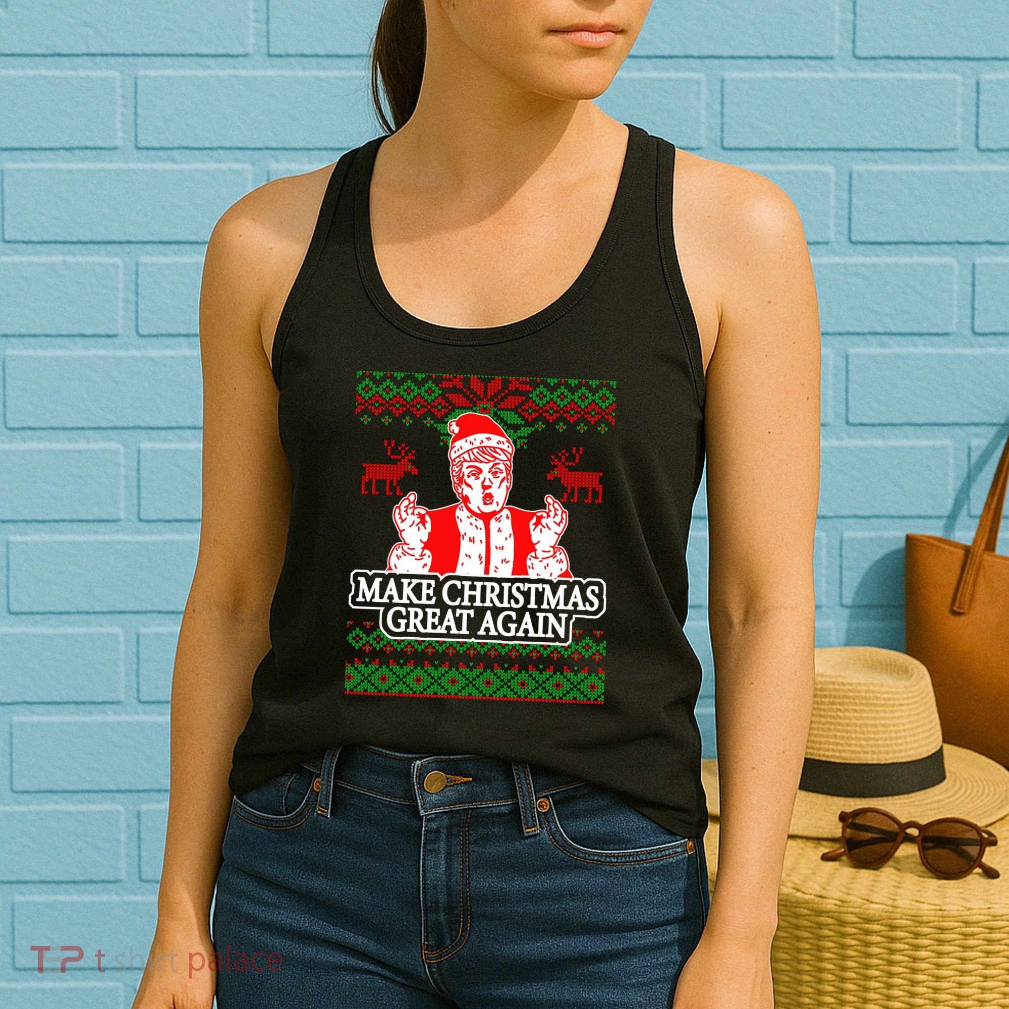 Make Christmas Great Again Santa Trump Ugly Women's Tank Top