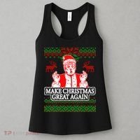 Make Christmas Great Again Santa Trump Ugly Women's Tank Top thumb 3