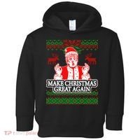 Make Christmas Great Again Santa Trump Ugly Toddler Hoodie thumb 0