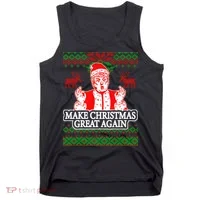 Make Christmas Great Again Santa Trump Ugly Tank Top thumb 0