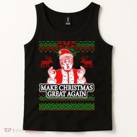 Make Christmas Great Again Santa Trump Ugly Tank Top thumb 2