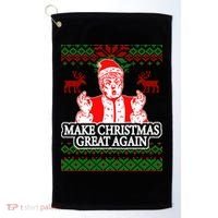 Make Christmas Great Again Santa Trump Ugly Golf Towel thumb 0