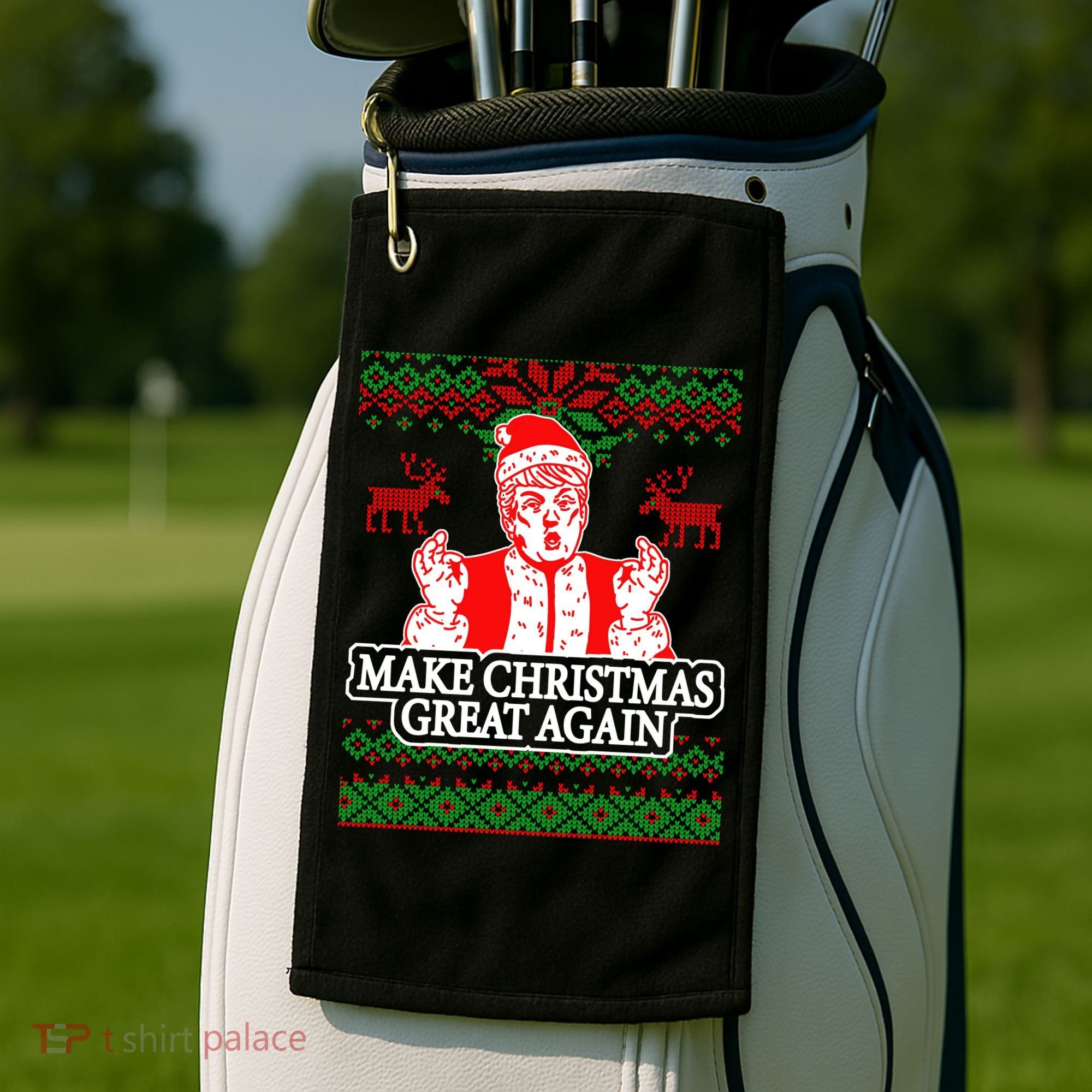 Make Christmas Great Again Santa Trump Ugly Golf Towel