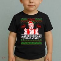 Make Christmas Great Again Santa Trump Ugly Toddler T-Shirt thumb 2
